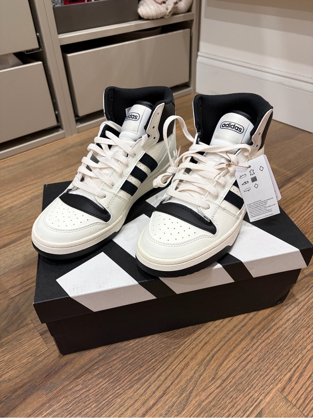 adidas Break Start Mid W Sneakers in White and Black